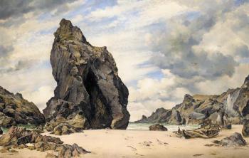 愛德華 威廉 庫尅 Steeple Rock Kynance Cove Lizard Cornwall Low Water 愛德華 威廉 庫尅 Steeple Rock Kynance Cove Lizard Cornwall Low Water